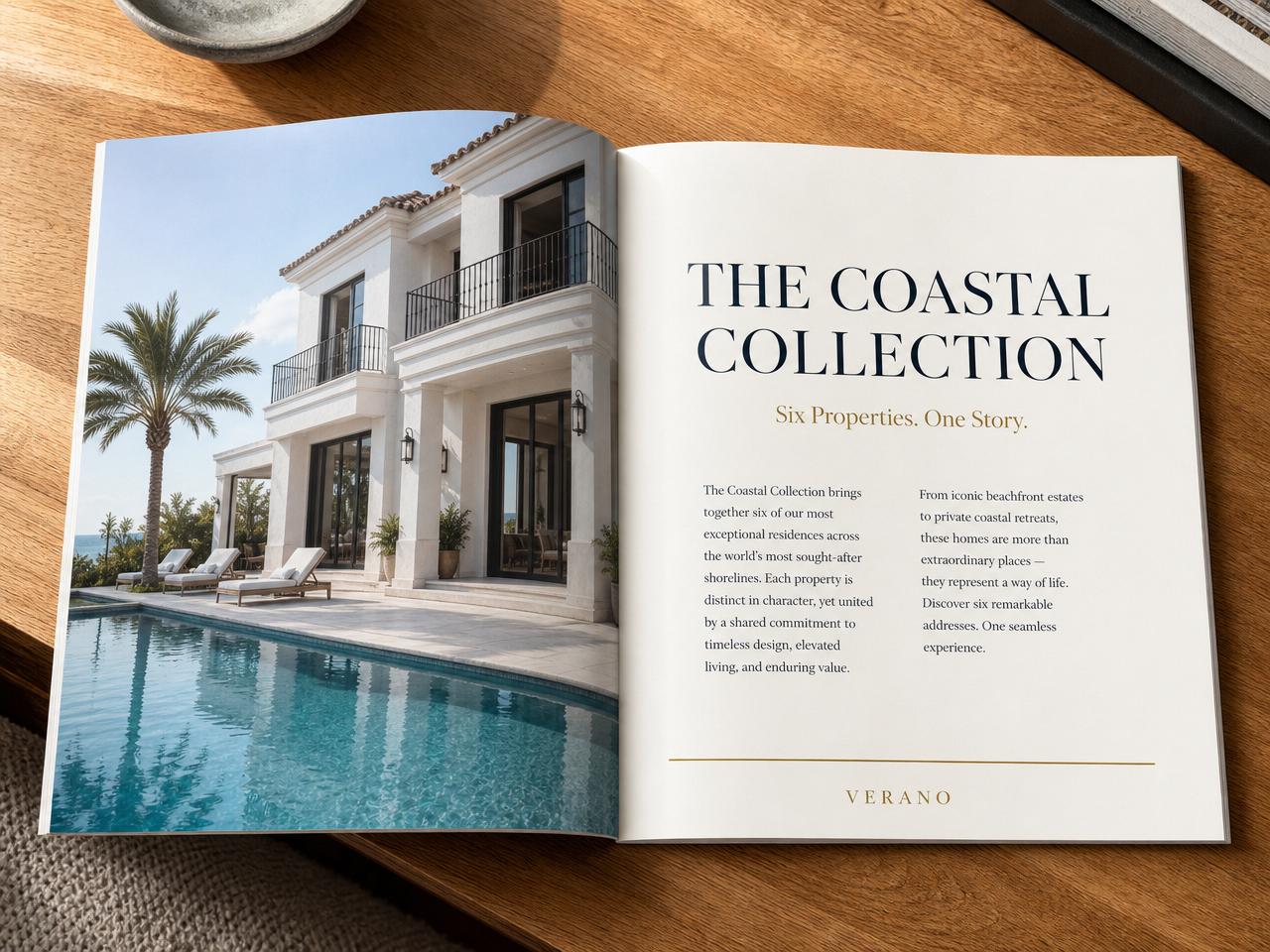 Property collection brochure cover designed by Lura