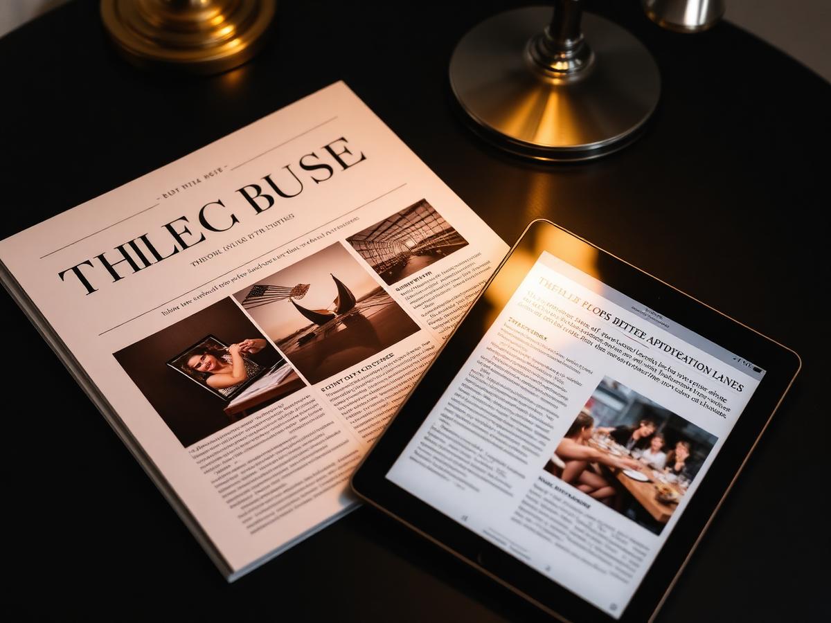 Editorial blog article shown in print and on a tablet